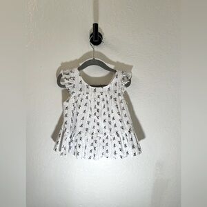 Janie and Jack Jet Ivory Floral Floral Ruffle Top Size 2T